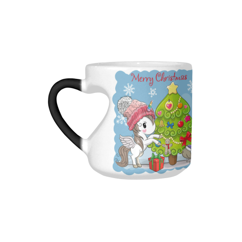 Merry Christmas Unicorn Heart-shaped Morphing Mug
