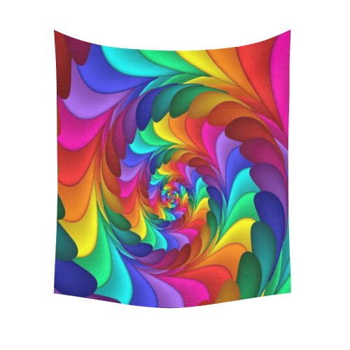 RAINBOW CANDY SWIRL Cotton Linen Wall Tapestry 51"x 60"