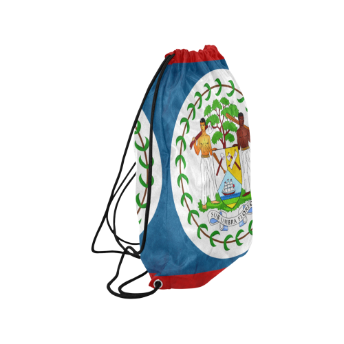 Belize Flag Draw String Bag Medium Drawstring Bag Model 1604 (Twin Sides) 13.8"(W) * 18.1"(H)