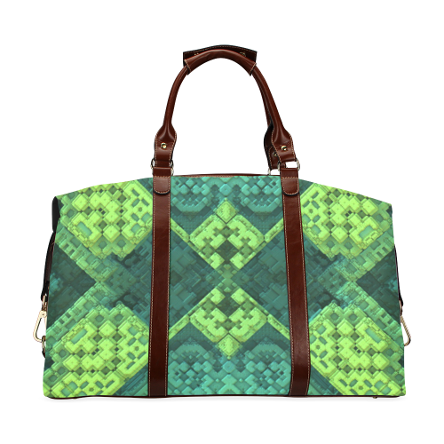 Green Theme 3D Mosaic Classic Travel Bag (Model 1643) Remake