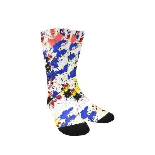 Blue and Red Paint Splatter Custom Socks for Women