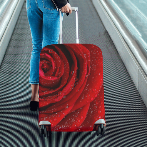 Red rosa Luggage Cover/Medium 22"-25"