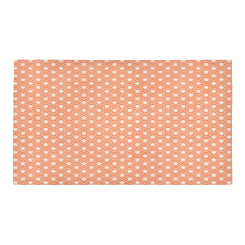 Living Coral Color Scales Pattern Bath Rug 16''x 28''