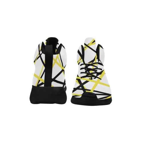 Black and yellow stripes Women's Chukka Training Shoes/Large Size (Model 57502)
