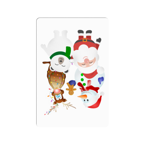 Christmas Gingerbread, Snowman, Santa Claus Doormat 24"x16"