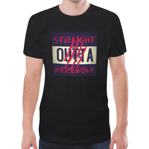 Straight Outta Werewolf Gothic Underground Graphic Tee New All Over Print T-shirt for Men (Model T45)