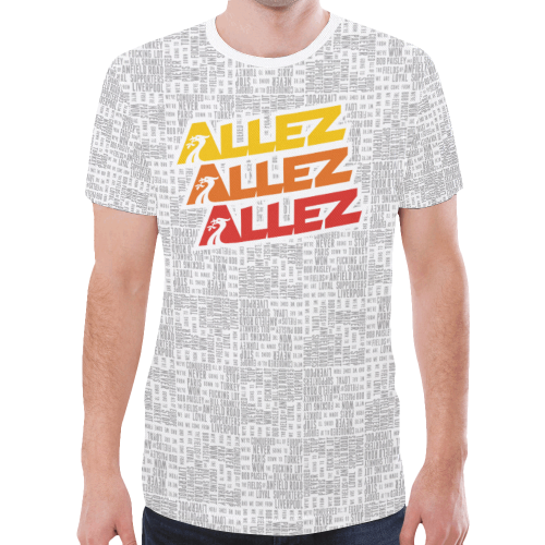 Allez Allez Allez White New All Over Print T-shirt for Men/Large Size (Model T45)