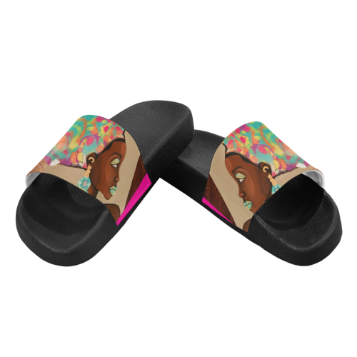 nigaaa sl ht pink Women's Slide Sandals (Model 057)