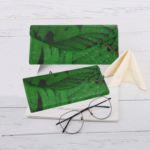 Forest Green Plants with Dew Photo Custom Foldable Glasses Case