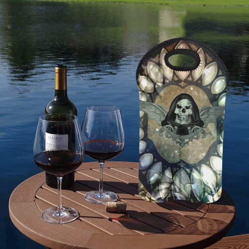 Awesome scary skull 2-Bottle Neoprene Wine Bag