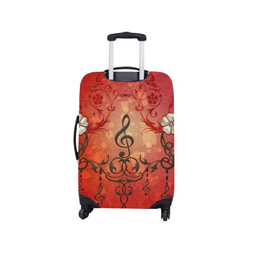 Music clef with floral design Luggage Cover/Small 18"-21"