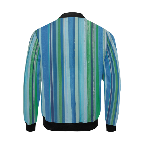painted stripe All Over Print Bomber Jacket for Men/Large Size (Model H19)