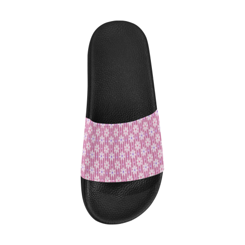 Pretty Pink Flowers Men's Slide Sandals (Model 057)