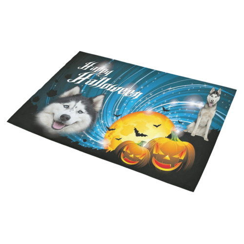Happy Halloween Husky Azalea Doormat 30" x 18" (Sponge Material)