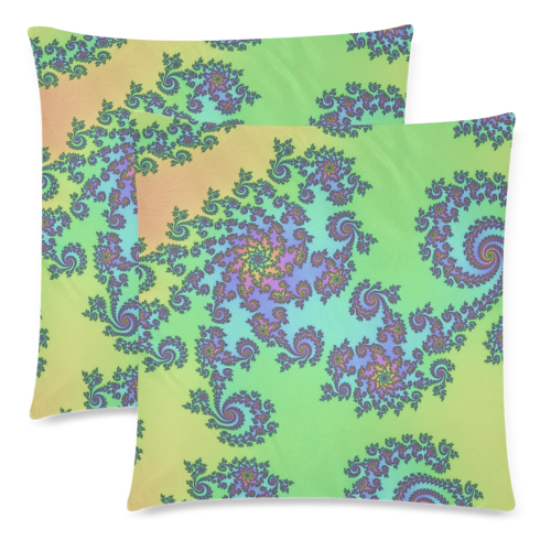 Fractal Wallpaper Custom Zippered Pillow Cases 18"x 18" (Twin Sides) (Set of 2)