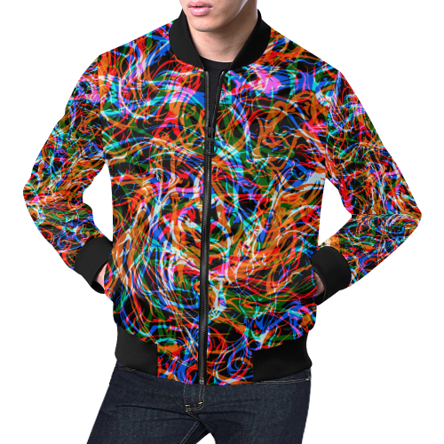 colorful abstract pattern All Over Print Bomber Jacket for Men (Model H19)