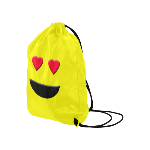 Emoticon Heart Smiley Large Drawstring Bag Model 1604 (Twin Sides)  16.5"(W) * 19.3"(H)