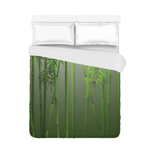 Bamboo Forest with Misty Green Background Duvet Cover 86"x70" ( All-over-print)