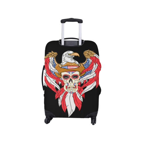 American Eagle Sugar Skull Black Luggage Cover/Small 18"-21"