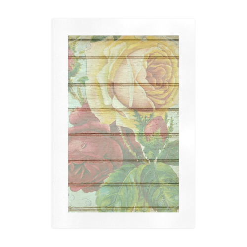 Vintage Wood Roses Art Print 19‘’x28‘’