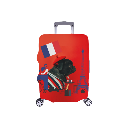 Proud Pug from Paris Luggage Cover/Small 18"-21"