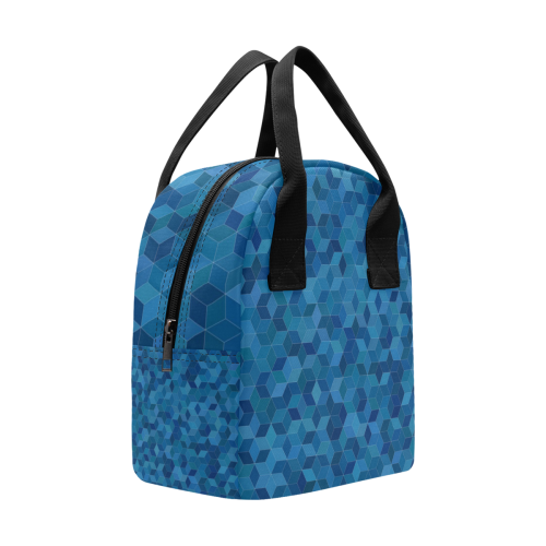 Blue Mosaic Zipper Lunch Bag (Model 1689)