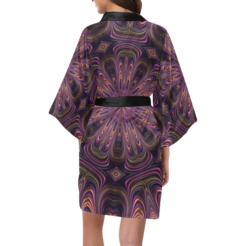 Pastel Satin Ribbons Fractal Mandala 6 Kimono Robe