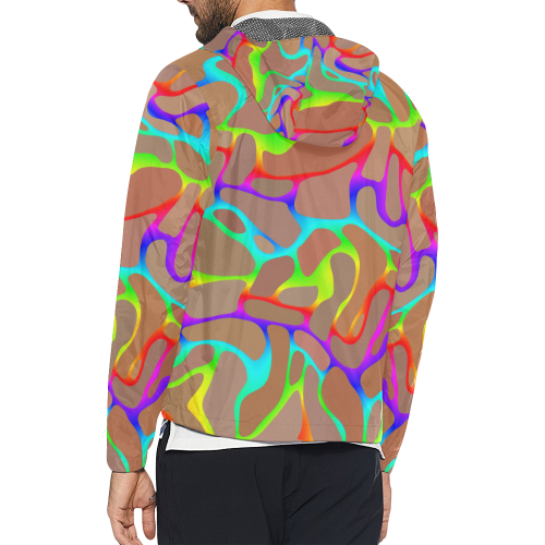 Colorful wavy shapes Unisex All Over Print Windbreaker (Model H23)