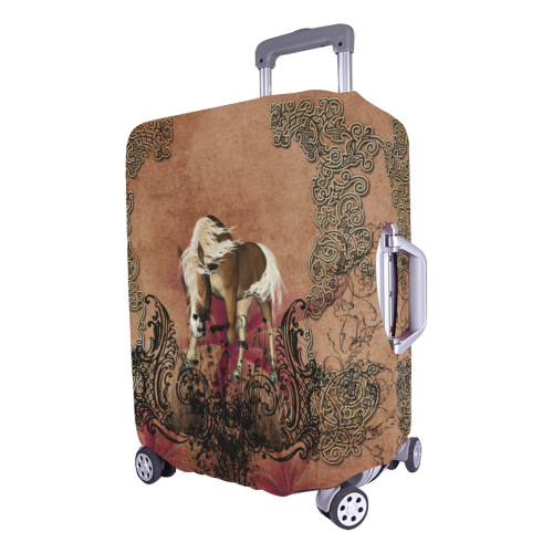 Amazing horse with flowers Luggage Cover/Large 26"-28"