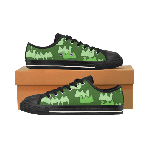 camelflage green Men's Classic Canvas Shoes/Large Size (Model 018)