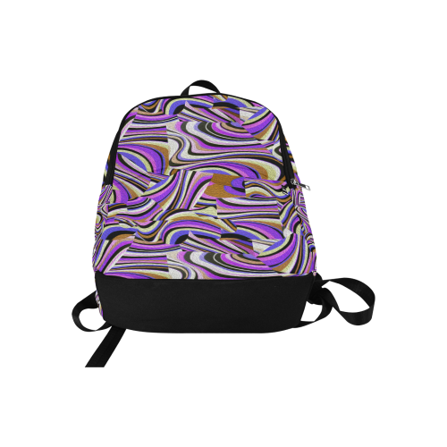 Groovy Retro Renewal - Purple Waves Fabric Backpack for Adult (Model 1659)