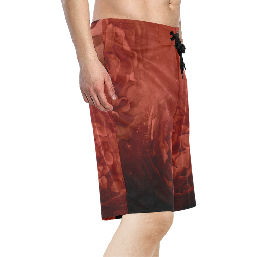 Wonderful red flowers Men's All Over Print Board Shorts (Model L16)