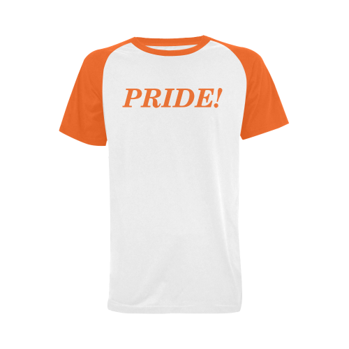 Men's HUMAN PRIDE! Shirt Orange 3X Men's Raglan T-shirt Big Size (USA Size) (Model T11)