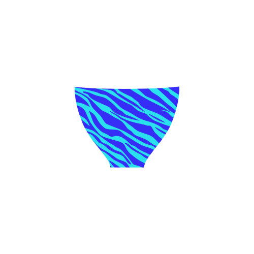 Blue On Blue Zebra Stripes Custom Bikini Swimsuit (Model S01)