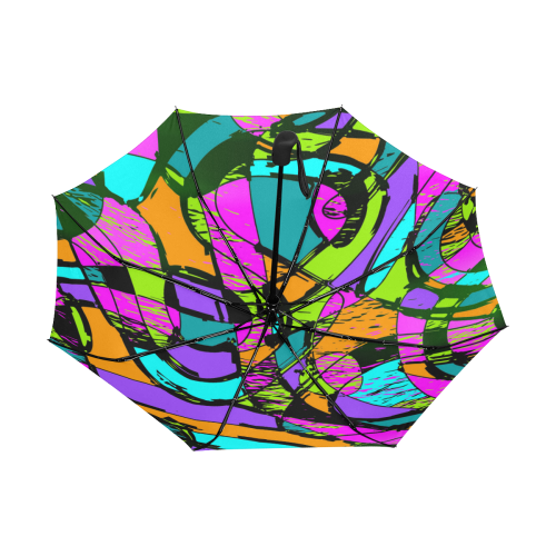 Abstract Art Squiggly Loops Multicolored Anti-UV Auto-Foldable Umbrella (Underside Printing) (U06)