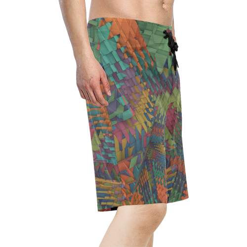 Shattered Men's All Over Print Board Shorts (Model L16)