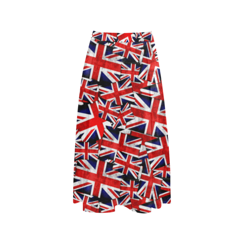 Union Jack British UK Flag Aoede Crepe Skirt (Model D16)