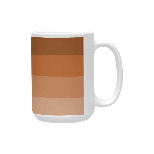 Caramel multicolored stripes Custom Ceramic Mug (15OZ)