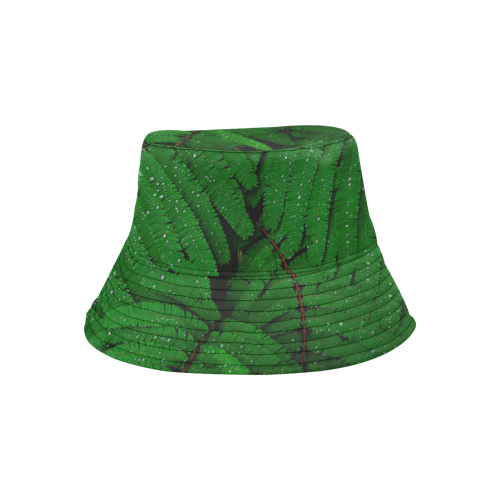 Forest Green Plants with Dew Photo All Over Print Bucket Hat for Men