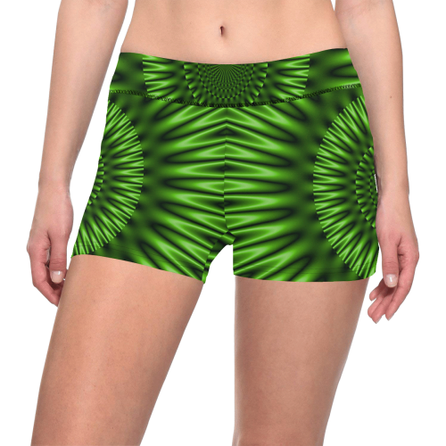 Green Lagoon Women's All Over Print Short Leggings (Model L28)