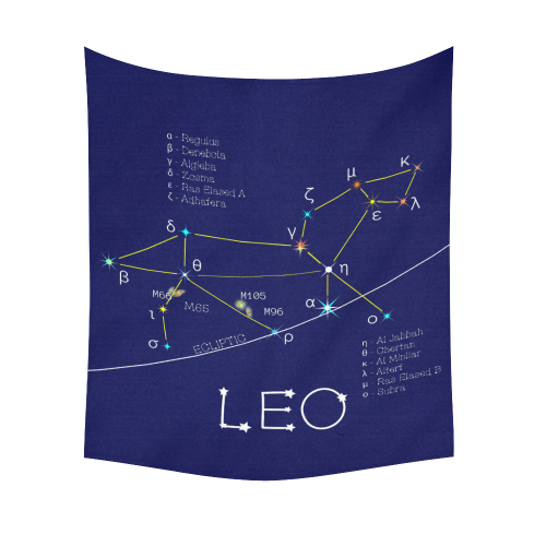 Star Leo lion horoscope zodiac funny astrology Cotton Linen Wall Tapestry 51"x 60"