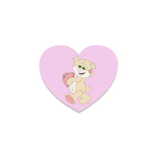 Patchwork Heart Teddy Pink Heart Coaster