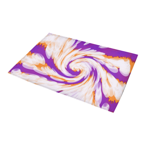 Purple Orange Tie Dye Swirl Abstract Azalea Doormat 24" x 16" (Sponge Material)