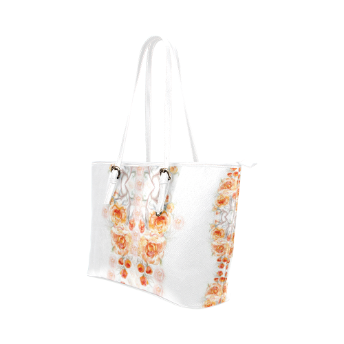 flower harmony Leather Tote Bag/Large (Model 1651)
