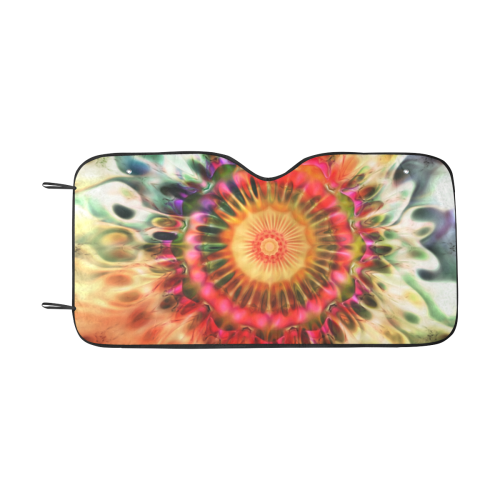 Magic Fractal Flower - Psychedelic Magenta Red Car Sun Shade 55"x30"