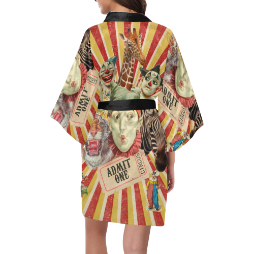Funny Vintage Circus Clowns Kimono Robe