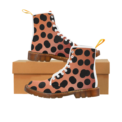 Wild dots shoes - gold black elements Martin Boots For Women Model 1203H