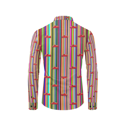 Stripes n Cars Men's All Over Print Casual Dress Shirt (Model T61)