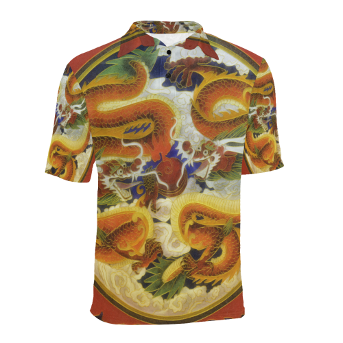 Chinese Dragons Men's All Over Print Polo Shirt (Model T55)