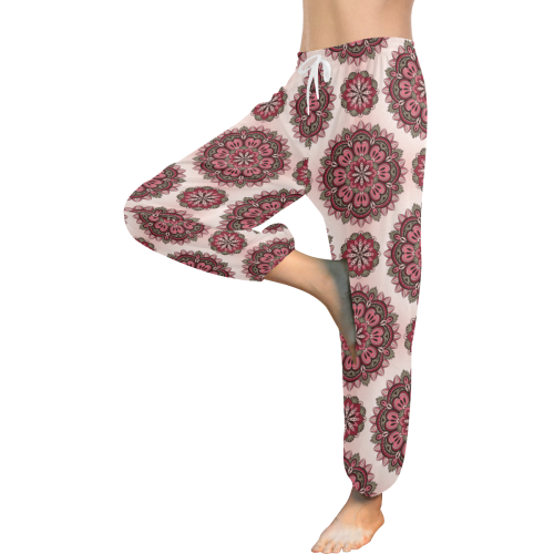 Mandala Patterned Pink Women's All Over Print Harem Pants (Model L18)